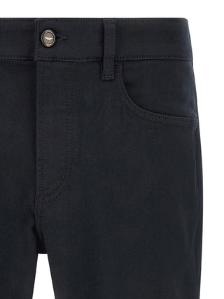 Blue Polyester Straight-Leg Jeans