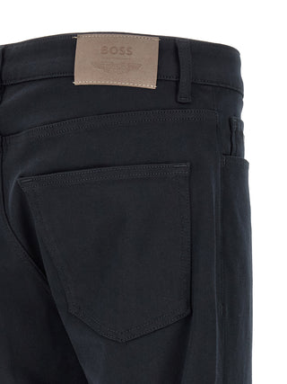 Blue Polyester Straight-Leg Jeans