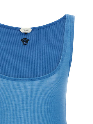 Camisetas sin mangas de lana virgen azul