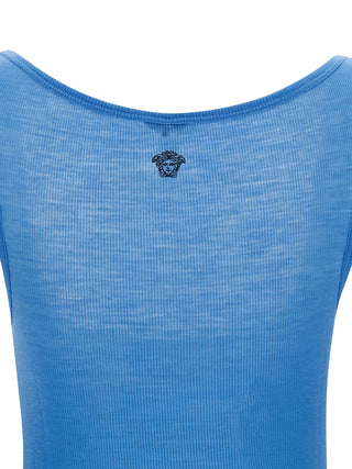 Camisetas sin mangas de lana virgen azul