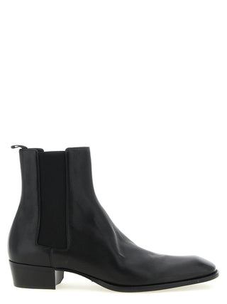Botines Chelsea negros de piel de becerro
