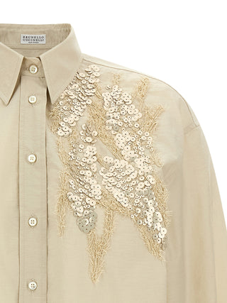 Blusa beige de algodón