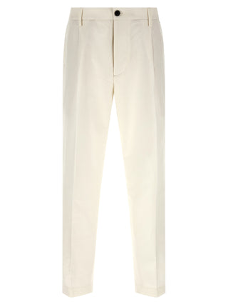 White Cotton Casual Pants