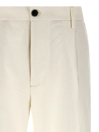 Pantalones casuales de algodón blanco
