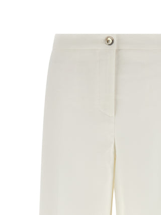 White Linen Casual Pants