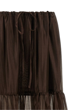 Brown Lycra Mini Skirt