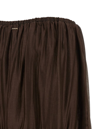 Brown Lycra Mini Skirt