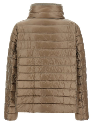 Brown Polyamide Full-Length Jacket