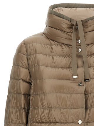 Brown Polyamide Full-Length Jacket