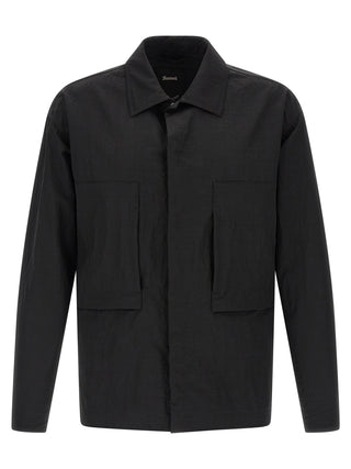 Black Polyamide Full-Length Jacket