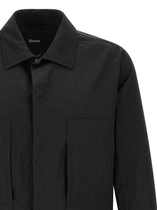 Black Polyamide Full-Length Jacket