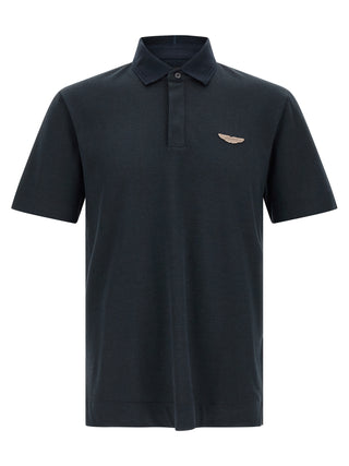Blue Cotton Polo Shirt