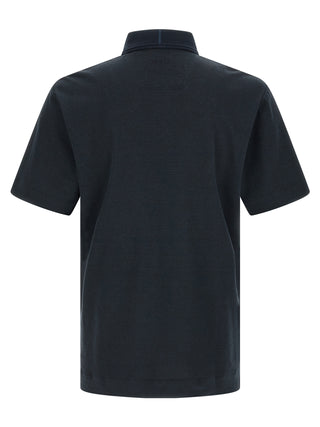 Blue Cotton Polo Shirt