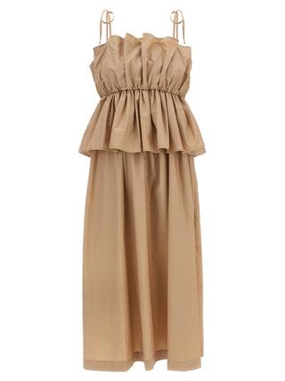 Beige Cotton Long Dress