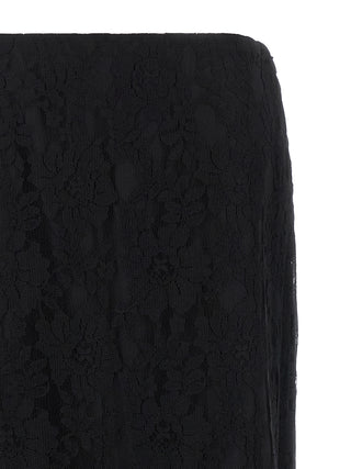 Black Cotton Midi Skirt
