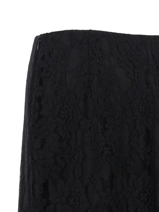 Black Cotton Midi Skirt