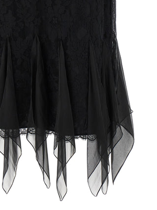 Black Cotton Midi Skirt