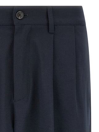 Blue Polyester Chino Pants