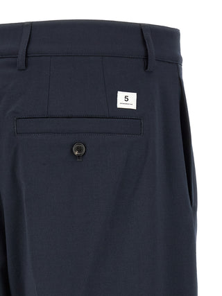Blue Polyester Chino Pants