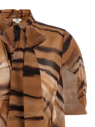 Brown Polyester Short Dress