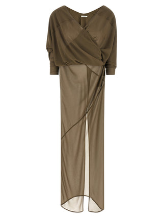 Bicolor Polyester Long Dress