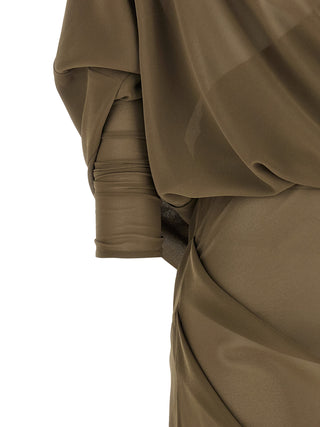 Bicolor Polyester Long Dress