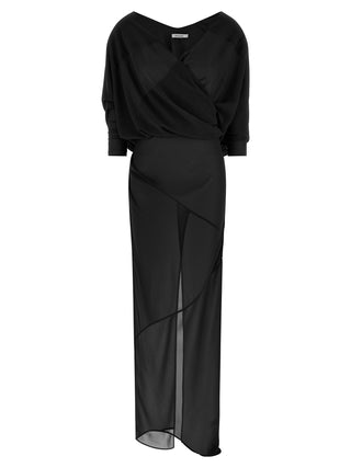 Black Polyester Long Dress