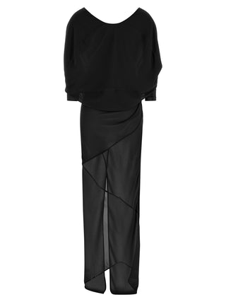 Black Polyester Long Dress
