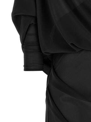 Black Polyester Long Dress