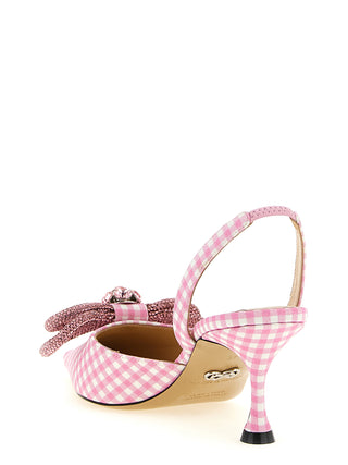 Multicolor Cotton-Like Mid Heel Pumps