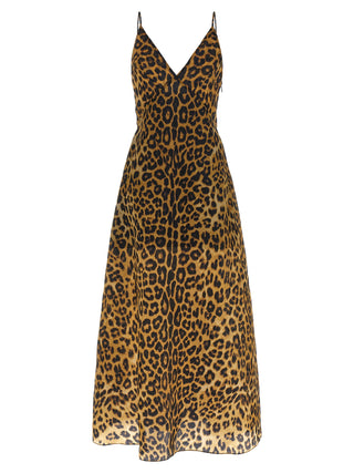 Brown Silk Long Dress