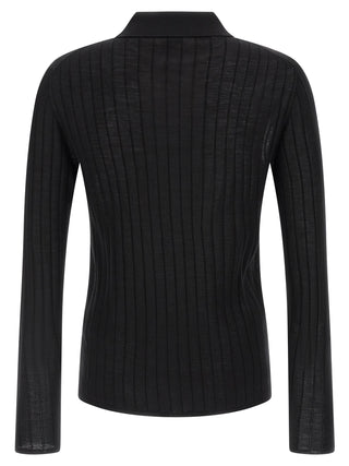 Black Wool Polo Shirt