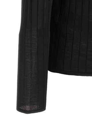 Black Wool Polo Shirt