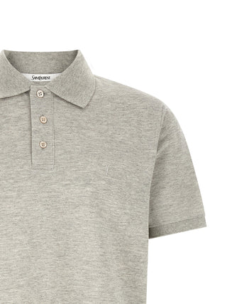 Gray Cotton Polo Shirt