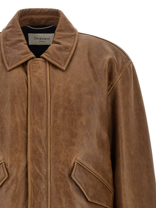 Brown Lamb Leather Leather Jacket