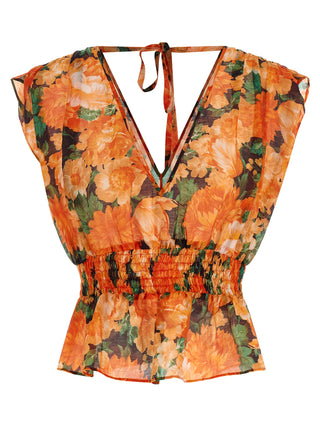 Orange Lyocell Pattern Shirt