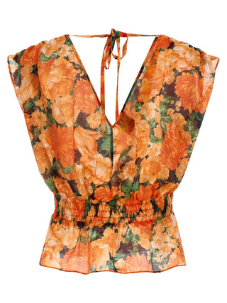 Orange Lyocell Pattern Shirt