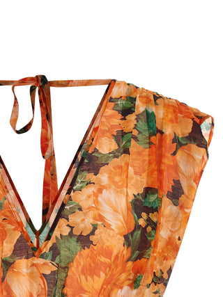 Orange Lyocell Pattern Shirt