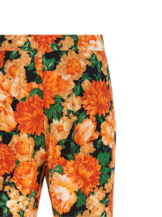 Orange Viscose Flared Pants