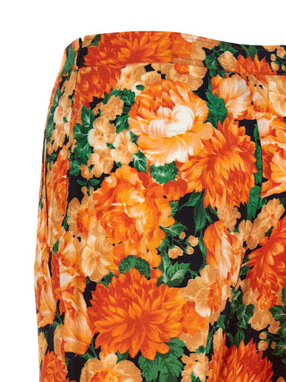 Orange Viscose Flared Pants