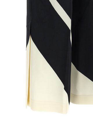 Bicolor Viscose Casual Pants