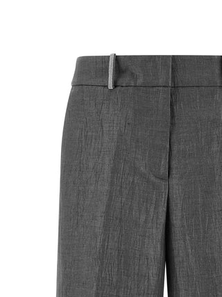 Gray Linen Casual Pants