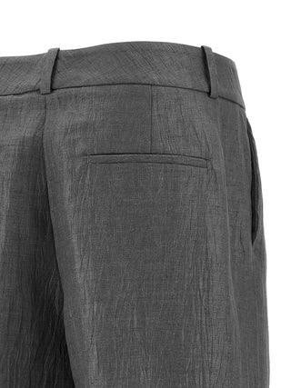 Gray Linen Casual Pants