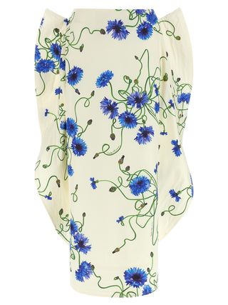 Blue Cotton Mini Skirt
