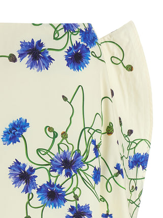 Blue Cotton Mini Skirt