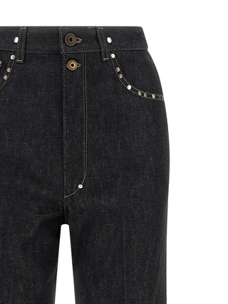 Black Cotton High-Waisted Jean