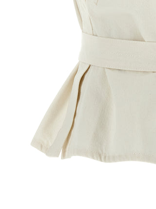 White Cotton Sleeveless Jacket