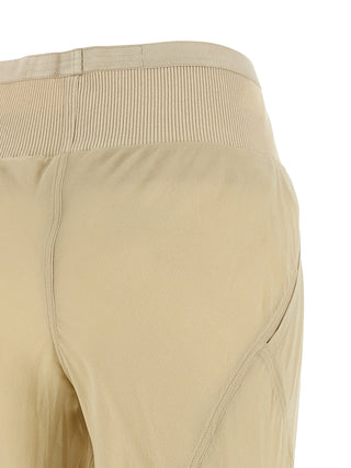 Beige Silk Flared Pants