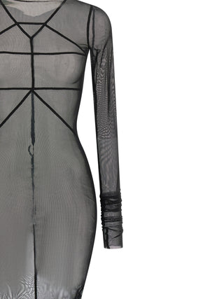 Black Nylon Long Dress
