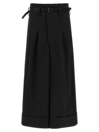 Black Acetate Flared Pants